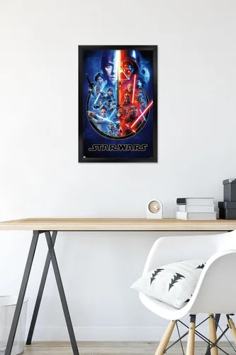 Miniatura 6 de Trends International Star Wars - Póster de pared Skywalker Saga, 14.725 x 22.375 pulgadas, versión enmarcada de madera de granero