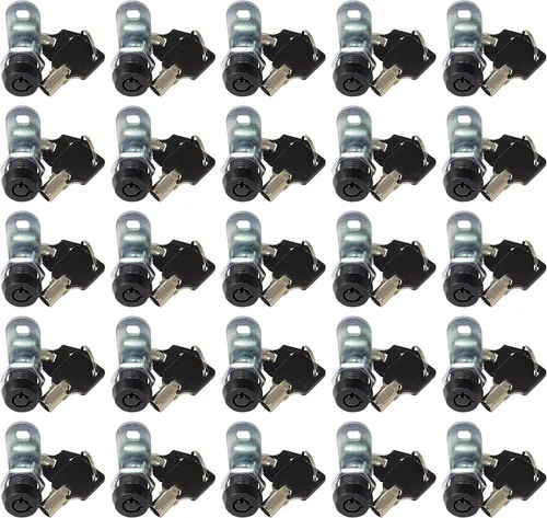 Miniatura 15 de Cerradura de leva tubular con llaves extraíbles, llaves iguales removibles. Cerradura de almacenamiento para compartimento de RV, cerraduras