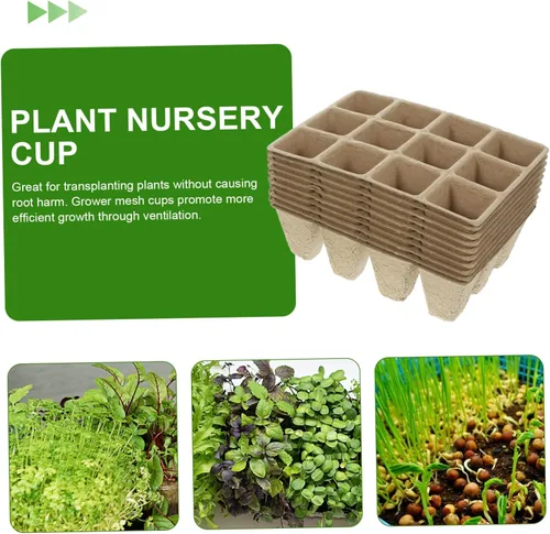 Miniatura 4 de Yardwe Juego de macetas de vivero para horticultura Suculentas Suelo Inicio Planta Invernadero titular de plantas desechables Traje floral