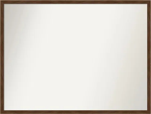Miniatura 9 de Amanti Art Espejo de pared personalizado no biselado (23 x 25 pulgadas), marco estrecho marrón Carlisle, varios tamaños personalizados, espejo
