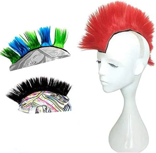 Miniatura 7 de Helmet Hawks Mohawk Pelucas sintéticas para bicicleta/casi casco/palo reutilizable diseño