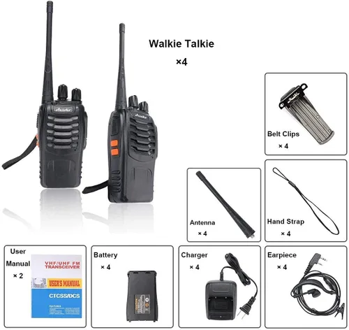 Miniatura 6 de Walkie Talkies - Radios recargables de dos vías de 16 canales UHF de 2 vías para adultos (paquete de 4)