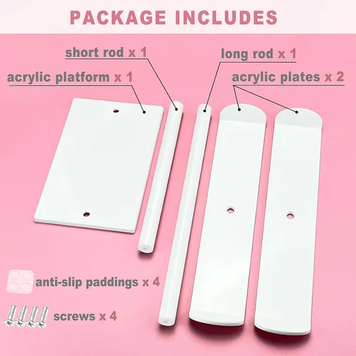 Miniatura 6 de Soporte para diadema, soporte organizador de diadema acrílica, almacenamiento de accesorios para el cabello (2 niveles y 2 paneles)