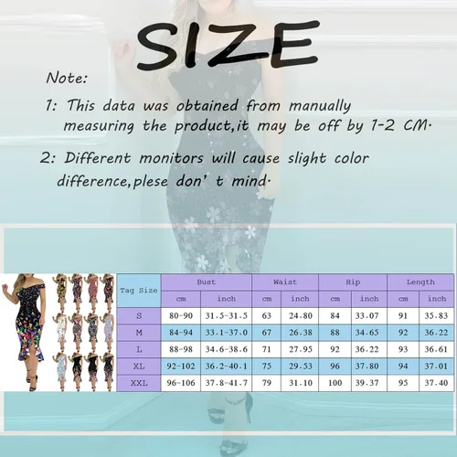 Miniatura 5 de iQKA Vestido de cóctel sexy para mujer, con dobladillo con volantes, estampado floral, cuello en V, sin mangas, vestido de tubo