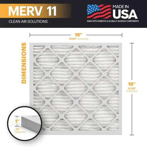 Miniatura 2 de BNX TruFilter MERV 11 - Filtro de aire 16 x 16 x 1 pulgadas (paquete de 6) – Fabricado en Estados Unidos – Filtro de aire acondicionado