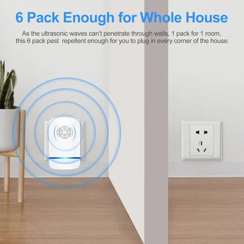 Miniatura 5 de Repelente ultrasónico de plagas, repelente electrónico de plagas, enchufe para control de plagas para mosquitos, ratones, hormigas, cucarachas