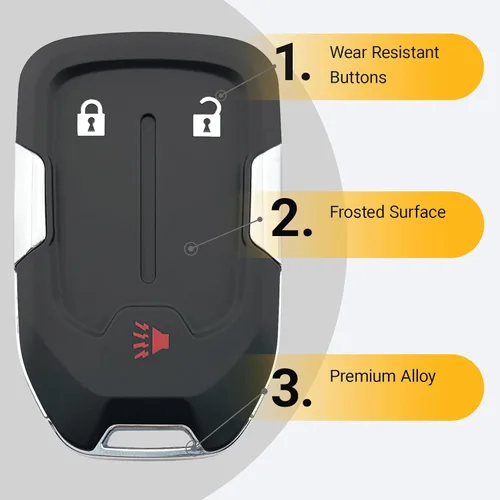 Miniatura 4 de Funda de reemplazo para llavero Compatible con GMC Terrain Yukon Yukon XL Chevrolet Suburban Tahoe Control remoto de entrada sin llave Funda