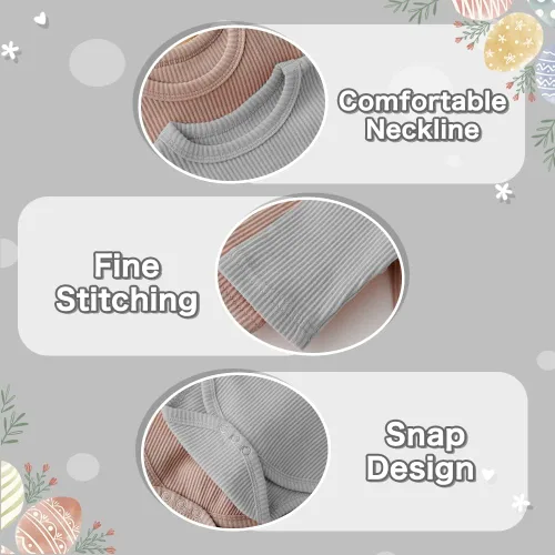Miniatura 3 de XIFAMNIY Traje de conejo de Pascua para bebé con sombrero de oreja de conejo 3D para bebé recién nacido