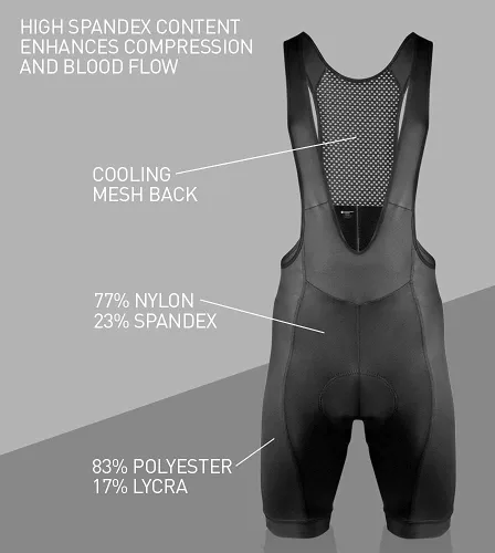 Miniatura 5 de AEROTECHDESIGNS Men's USA Elite Padded Cycling Bib-Shorts Made in USA Performance Long Distance Bibs