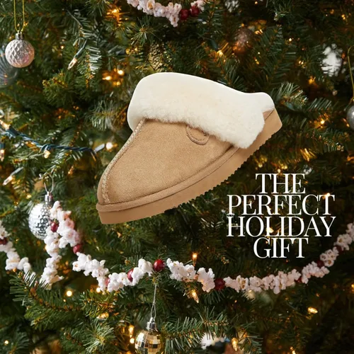 Miniatura 87 de Dearfoams Fireside Sydney Pantuflas anchas de piel de oveja para mujer, para interiores y exteriores