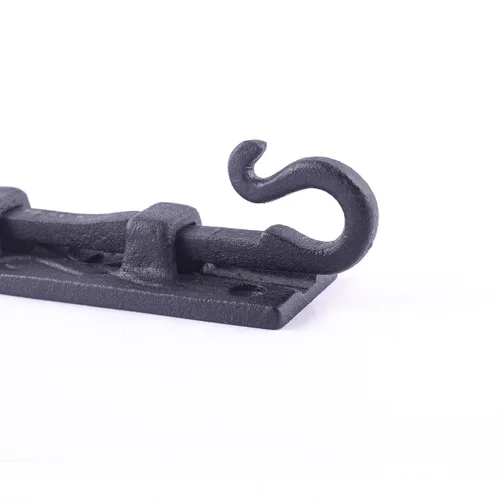 Miniatura 9 de Renovators Supply Manufacturing Pestillo de cerradura de puerta de 4 pulgadas. Pestillo de perno deslizante de hierro forjado negro con accesorios