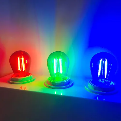 Miniatura 6 de Bombilla azul S14 de plástico de 2 W LED de repuesto para luces de cadena de luces interiores y exteriores, inastillable, base E26, filamento E26