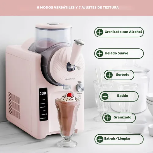 Miniatura 8 de GreenPan Máquina para hacer helados y granizados, suave, sorbete, margaritas, batidos, yogur congelado, sin precongelación, listo en 15 minutos, 6