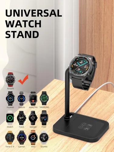 Miniatura 7 de Base de carga universal ajustable para reloj inteligente con soporte telescópico, compatible con Samsung Galaxy, Google Pixel, Huawei, Garmin