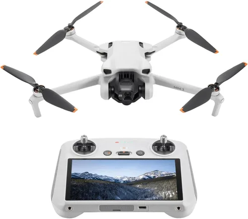 DJI Mini 3 (DJI RC), drones ligeros con cámara para adultos 4K con cardán mecánico de 3 ejes, tiempo de vuelo de 38 minutos, transmisión de video de
