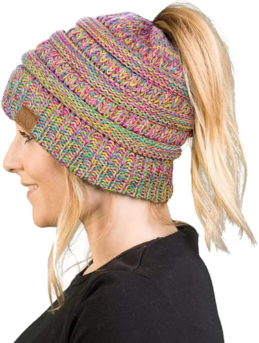 Miniatura 12 de Funky Junque - Gorro para mujer con ranura para cola de caballo