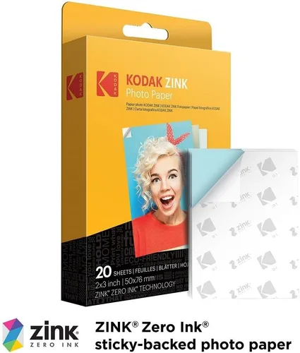 Miniatura 4 de KODAK Printomatic - Cámara digital de impresión instantánea a todo color, fotos coloridas en papel fotográfico adhesivo Zink de 2x3", 5MP, paquete