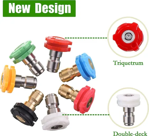 Miniatura 7 de JOEJET Boquilla turbo para lavadora a presión, boquilla giratoria para lavadora a presión con conexión rápida de 1/4 pulgadas, 7 puntas de boquilla