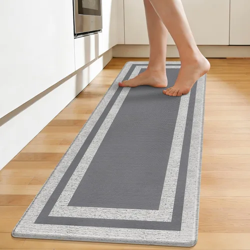 Miniatura 19 de Tapetes antifatiga para suelo de cocina, tapetes acolchados antifatiga de cocina de 17.3 x 27.5 pulgadas, impermeables, antideslizantes, de pie