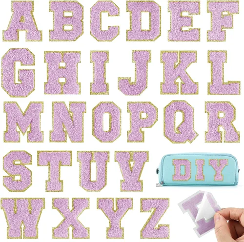 Miniatura 10 de Parches autoadhesivos de felpilla con letras A-Z, color negro, para ropa de tela, 26 piezas