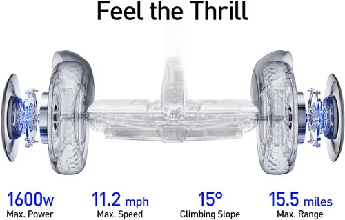 Miniatura 7 de Segway Ninebot S2 - Patinete eléctrico de autoequilibrio, velocidad máxima de 11.2 mph, rango de 21.7 millas con altura ajustable, aeropatineta
