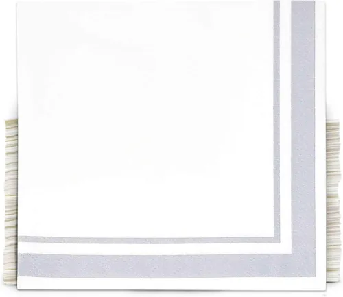 Miniatura 18 de Gift Boutique 100 servilletas doradas y negras de 3 capas de papel de aluminio dorado metálico con rayas desechables para postres de papel