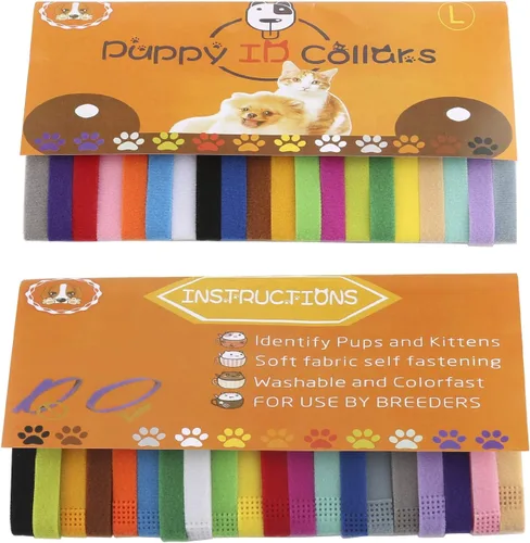 Miniatura 3 de 30 collares de identificación para cachorros, 13.4 pulgadas/13.4 in, multicolor, suaves, ajustables, para cachorros, recién nacidos, para perros