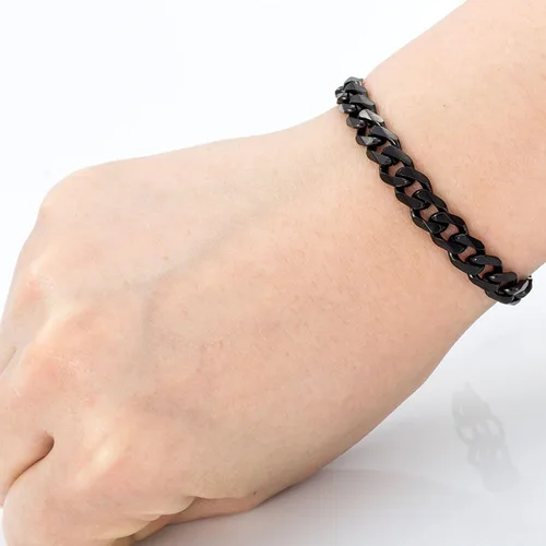 Miniatura 5 de Trendsmax Cadena de eslabones cubanos de acero inoxidable de 0.276 in para hombre y mujer, color dorado, plateado, negro, 7 a 11 pulgadas, Metal