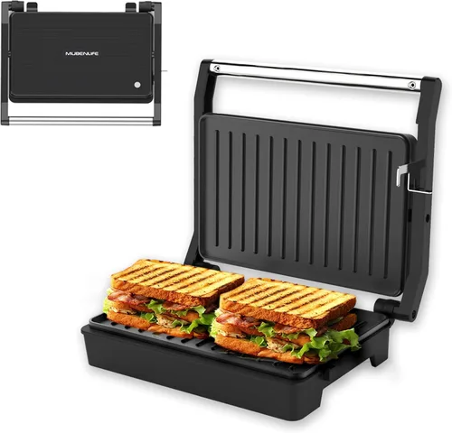 Tamaño pequeño, mini prensa Panini, prensa de sándwich, parrilla Pnini, perfecta para asar sándwiches, bistec, hamburguesas, panini, salchichas,