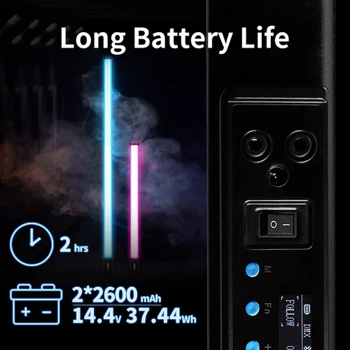 Miniatura 8 de SIRUI Varita de luz LED RGB T120, barra de luz de estudio portátil para fotografía, tubo de luz de 47.2 pulgadas con batería recargable, CRI 97