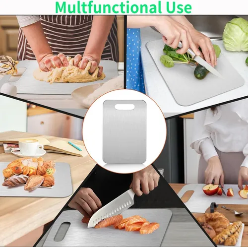 Miniatura 2 de Tabla de Cortar de Titanio, Nueva Actualización Tablas de Cortar de Titanio Puro para Cocina, Tabla de Cortar de Titanio Katuchef de Doble Cara No