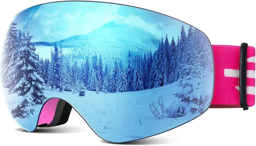 Miniatura 15 de Gafas de esquí para niños, gafas de esquí de nieve para niños, jóvenes, adolescentes, niños y niñas de 5 a 14 años 03.white con lente plateada