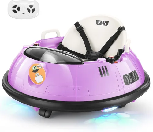 Miniatura 8 de Hikole Coche parachoques para niños pequeños de 1 a 3 años con control remoto, auto parachoques de 12 V, giro de 360 grados, cinturón de seguridad