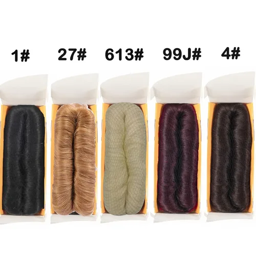 Miniatura 6 de 28 piezas de cabello humano corto con cierre superior, extensiones de cabello virgen brasileño lacio para mujeres negras (#4)