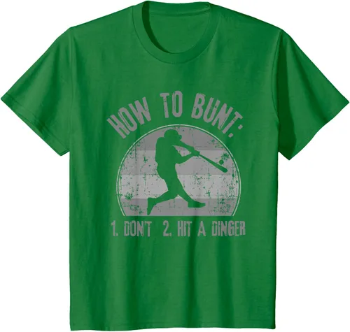 Miniatura 54 de Cómo Bunt Don't Hit A Dinger - Camiseta divertida de béisbol y sóftbol, Negro, S