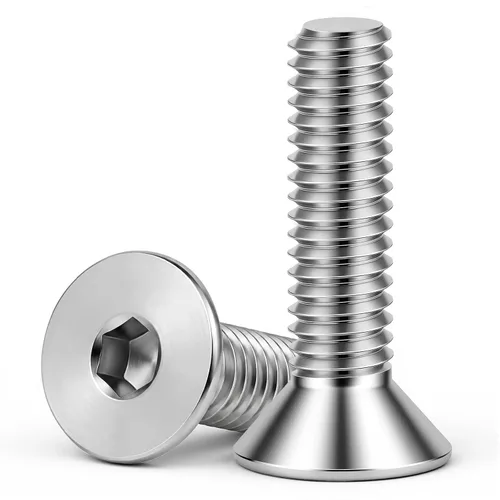 Tornillos avellanados de cabeza plana de 1/4-20 x 1-1/4", tornillo avellanado, accionamiento de zócalo Allen, acero inoxidable 18-8 (304), rosca