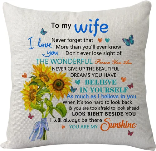 Miniatura 8 de Funda de almohada para regalo de sobrina sobrino, inspiradora funda de almohada con texto en inglés "Never Forget That I Love You", divertida funda