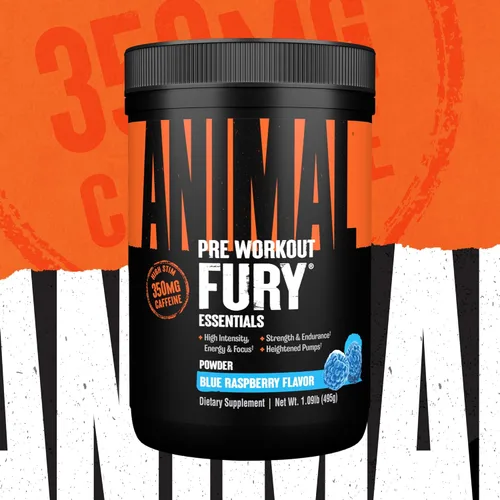 Miniatura 5 de Animal Fury - Suplemento en polvo antes del entrenamiento para energía y concentración, 0.18 onzas de BCAA y 350 mg de óxido nítrico de cafeína sin