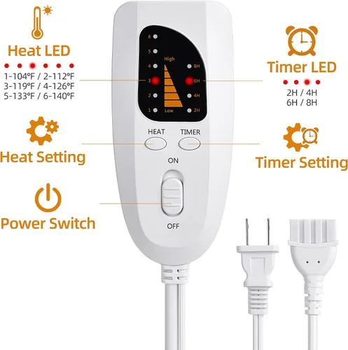 Miniatura 5 de Calentador de Pies Eléctrico con Calefacción - KLADNDER Calentador de Pies con Calefacción para Hombres y Mujeres, Calentador de Pies con 6