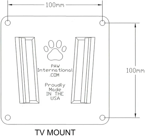Miniatura 2 de PAW Soporte internacional de TV de polímero negro único para RV VESA de 3.937 x 3.937 in Uso con el sistema de montaje de TV PAW Polymer RV