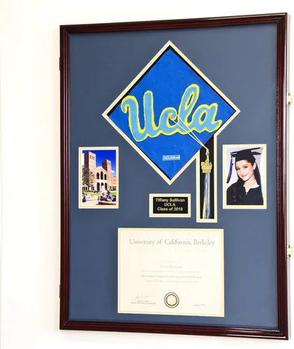 Miniatura 12 de Marco de diploma de graduación personalizado con borla, tapa de fotos grabado, vitrina para certificado de 11 x 8.5 pulgadas con colores Acabado