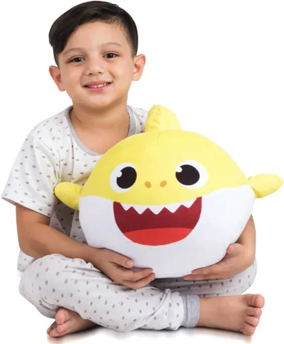 Miniatura 7 de Nickelodeon Baby Shark Kids - Peluche de peluche y almohada decorativa, color amarillo, 15 pulgadas de alto