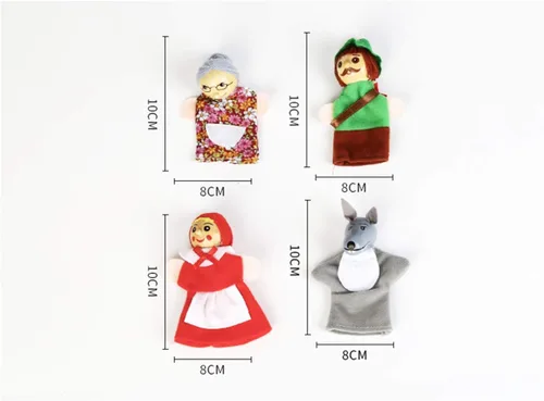 Miniatura 3 de Caperucita roja de dedo marioneta de narración de cuentos para niños pequeños, disfraz de marionetas de dibujos animados para interacción entre