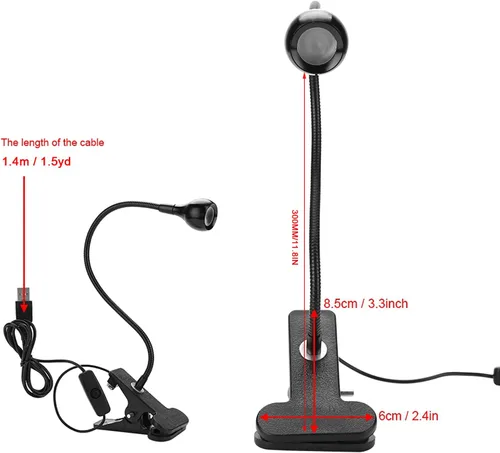 Miniatura 8 de GOWENIC Lámpara LED de curado de pegamento, luz UV portátil USB con clip para gel de uñas, reparación de teléfono, detección fluorescente y uso