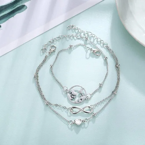 Miniatura 7 de 23 unids conjunto simple Puka Shell pulsera de tobillo Shell estrella de mar onda tobillo pulsera forma corazón Chian tobillo pulsera moda 8