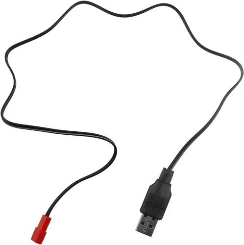 Miniatura 4 de 3 unids negro USB cable de carga JST enchufe 3.7 V USB cargador de batería de litio para RC aviones helicóptero juguete accesorio