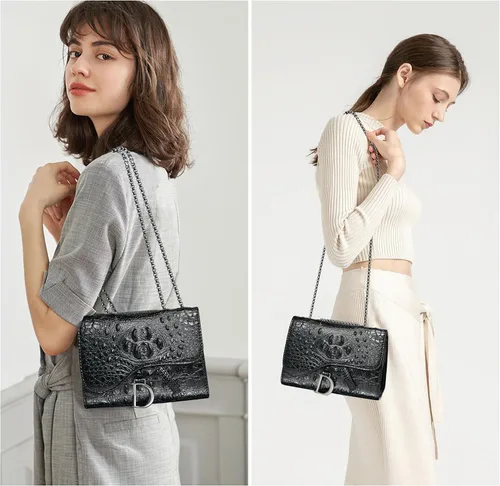 Miniatura 6 de UTOTEBAG Bolsos cruzados para mujer, bolso pequeño de piel sintética, bolso de hombro de moda, bolso de noche con correa de cadena