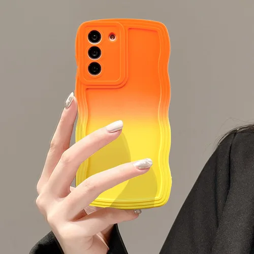 Miniatura 15 de UEEBAI Funda de silicona con marco de ola para Samsung Galaxy S22 5G, funda de teléfono con marco de ola linda, ajuste delgado, amortiguador de Negro