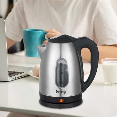 Miniatura 10 de Hervidor de té eléctrico de vidrio de 1.8 L, hervidor de agua eléctrico de hervido rápido, caldera de agua caliente y calentador de té, con luces