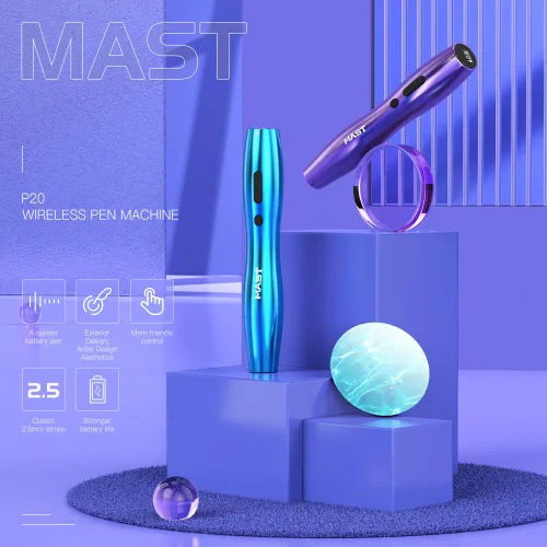 Miniatura 2 de Mast Tattoo Kit de ametralladora de tatuaje rotativa inalámbrica completo para principiantes 2 unids fuente de alimentación de batería